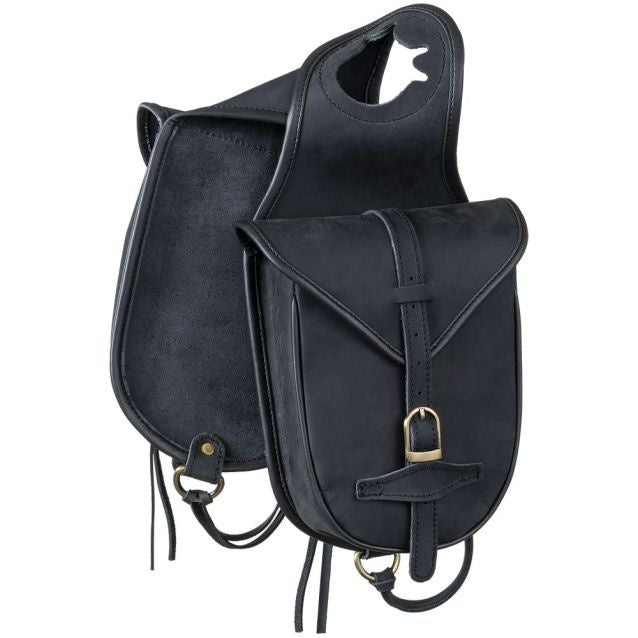 Black Soft Leather Horn Bag