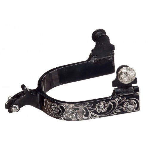 Black Satin Floral Spur