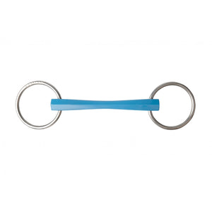 MetaLab Flexi Turquoise Flexible Mullen Loose Ring Snaffle Bit, M.T. 18mm, 125mm