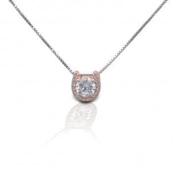 Kelly Herd Rose Gold Plated Horseshoe Necklace - Sterling Silver