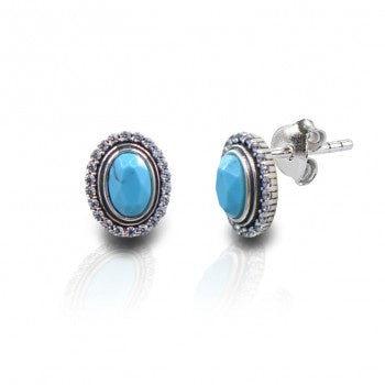 Kelly Herd Oval Turquoise Earrings