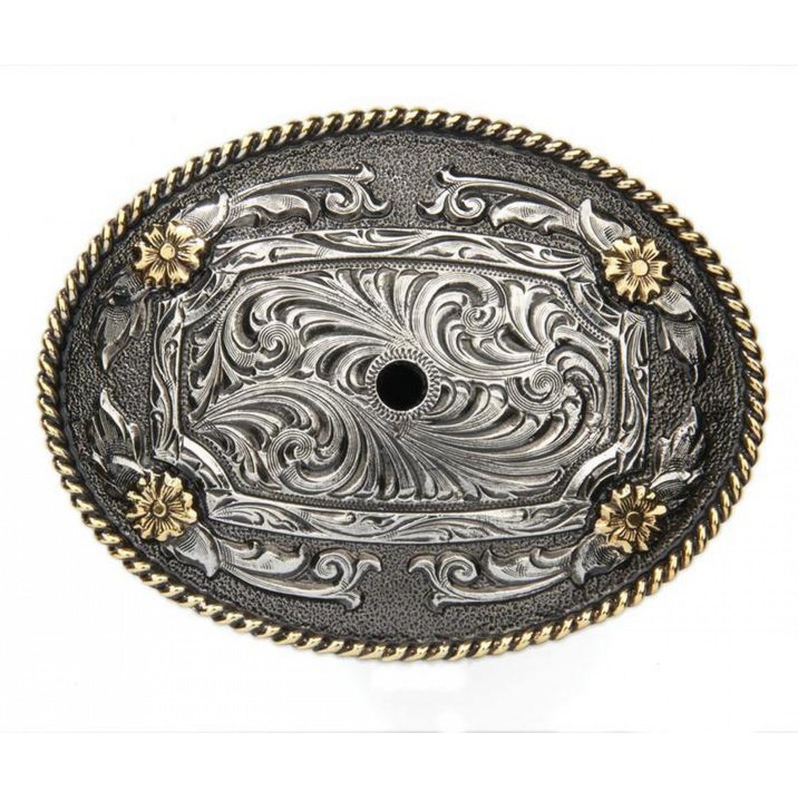 Two Toned Regional Antiqued Oval Buckle