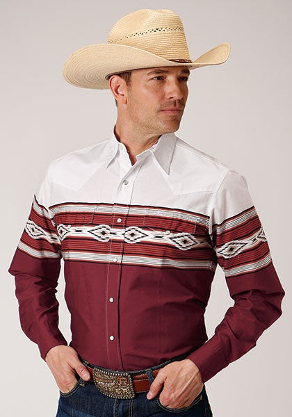 Roper Men's Serape Border Print Shirt