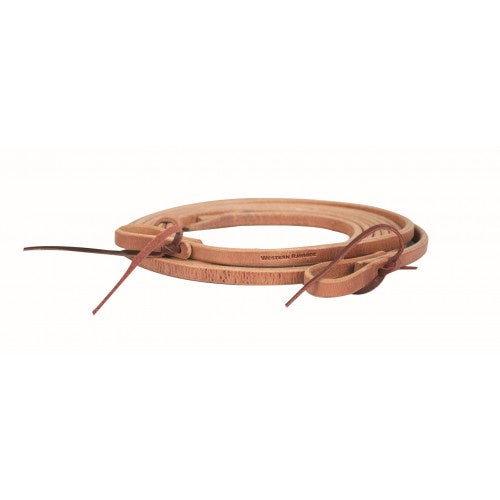 Western Rawhide Harness Leather Reins with Water Loops