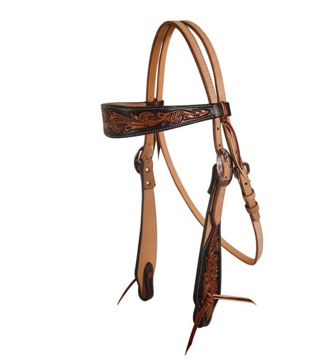 Professional's Choice Black Floral Roughout Browband Headstall