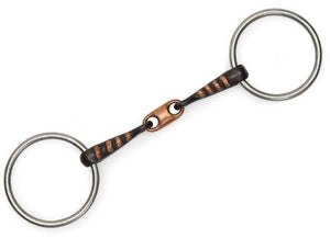 Shires Copper Lozenge with Sweet Iron Loose Ring Snaffle with Raised Copper