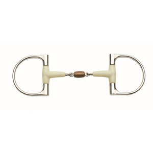 Happy Mouth Dee Ring Snaffle with Copper Roller