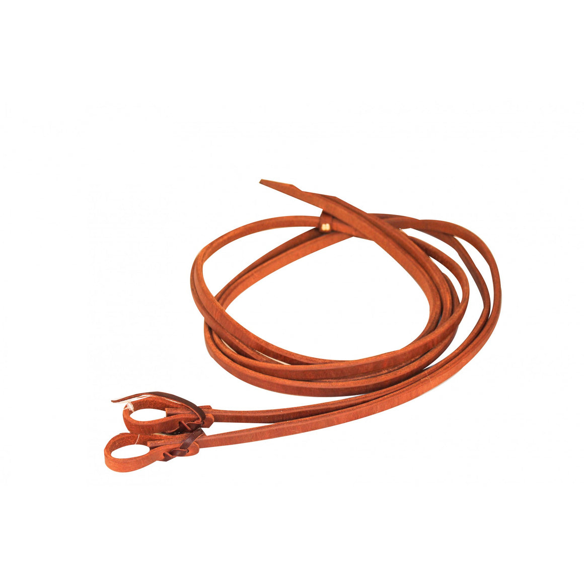 Western Rawhide Oiled Harness Leather Reins with Waterloops and Heavy Ends