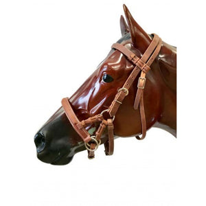 Harness Leather Western Side Pull with Double Curb Strap