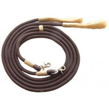 Sierra Nylon Split Reins With Rawhide