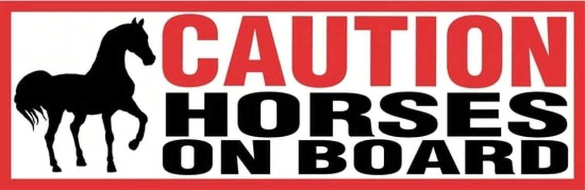Caution Horses on Board Sticker